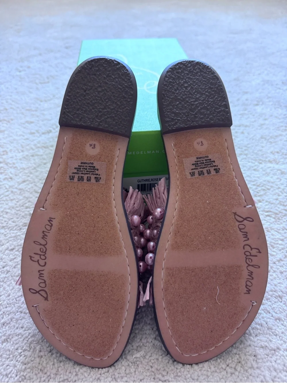 Sam Edelman Pink Beaded Fringe Slide Sandals